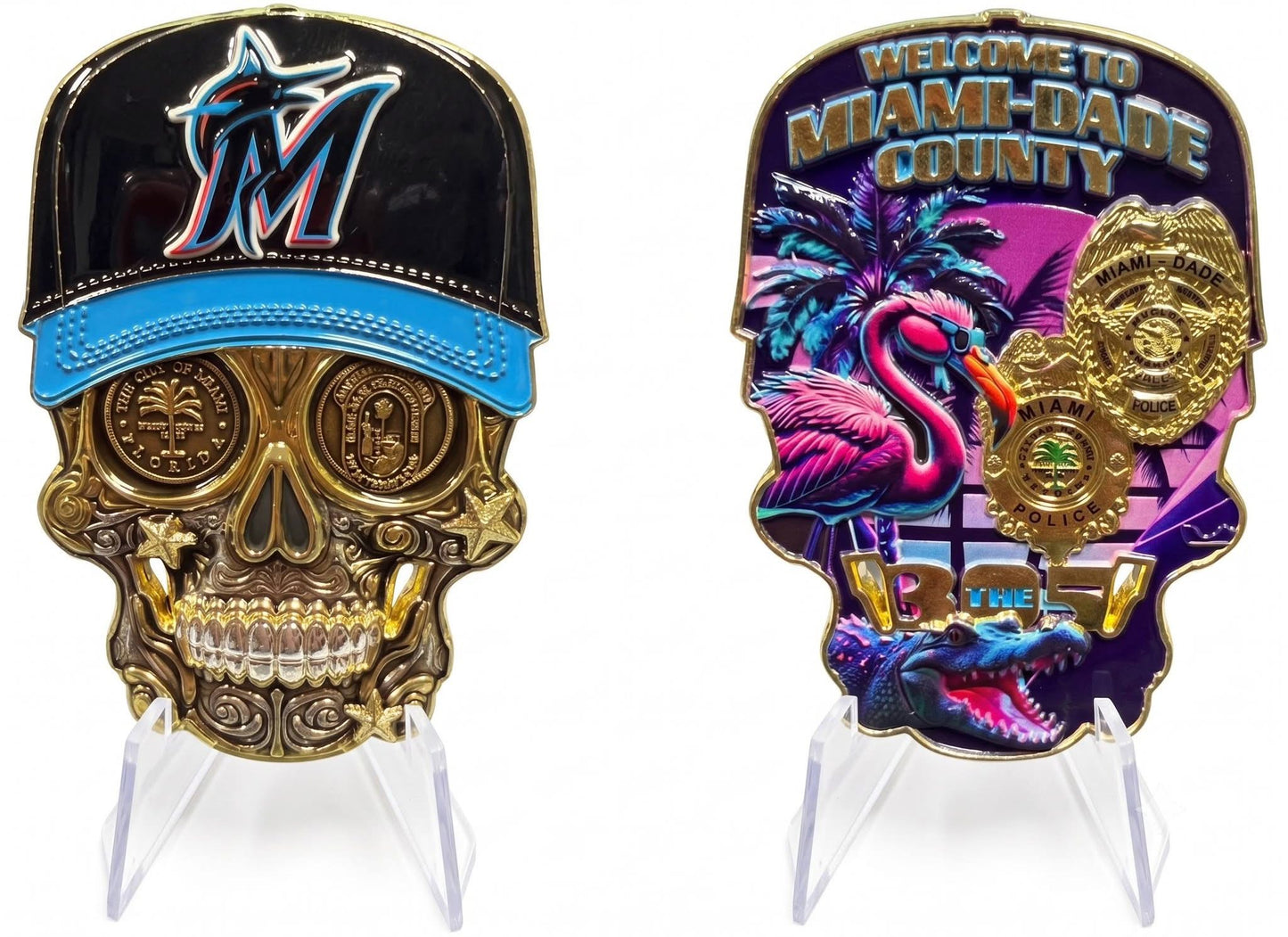Miami Dade Sheriff’s Office & Miami PD Marlins Skull set of 6