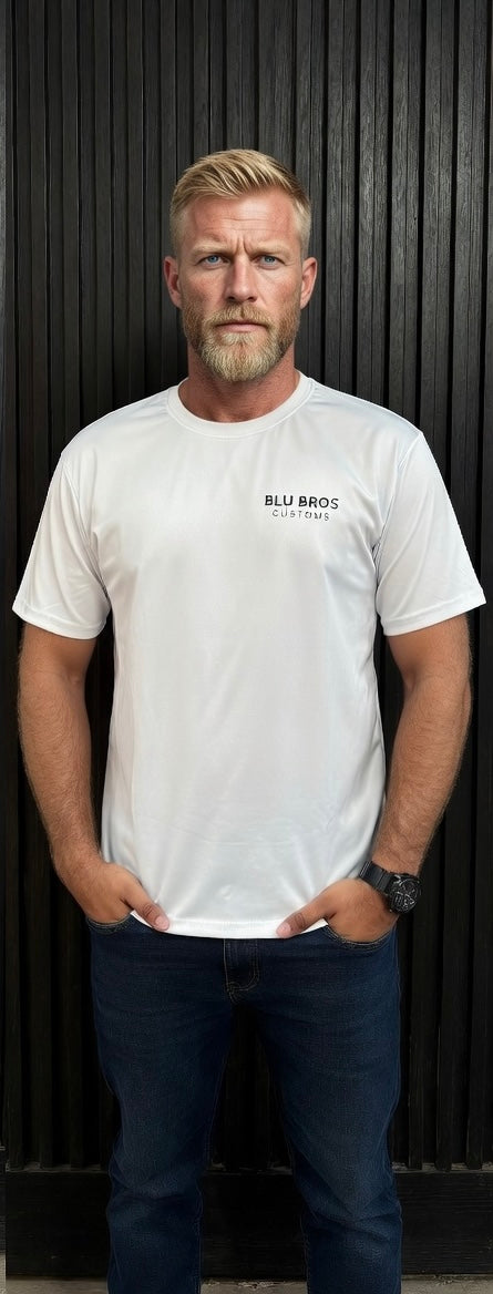 Blu Bros Customs White Dry Fit T-Shirt