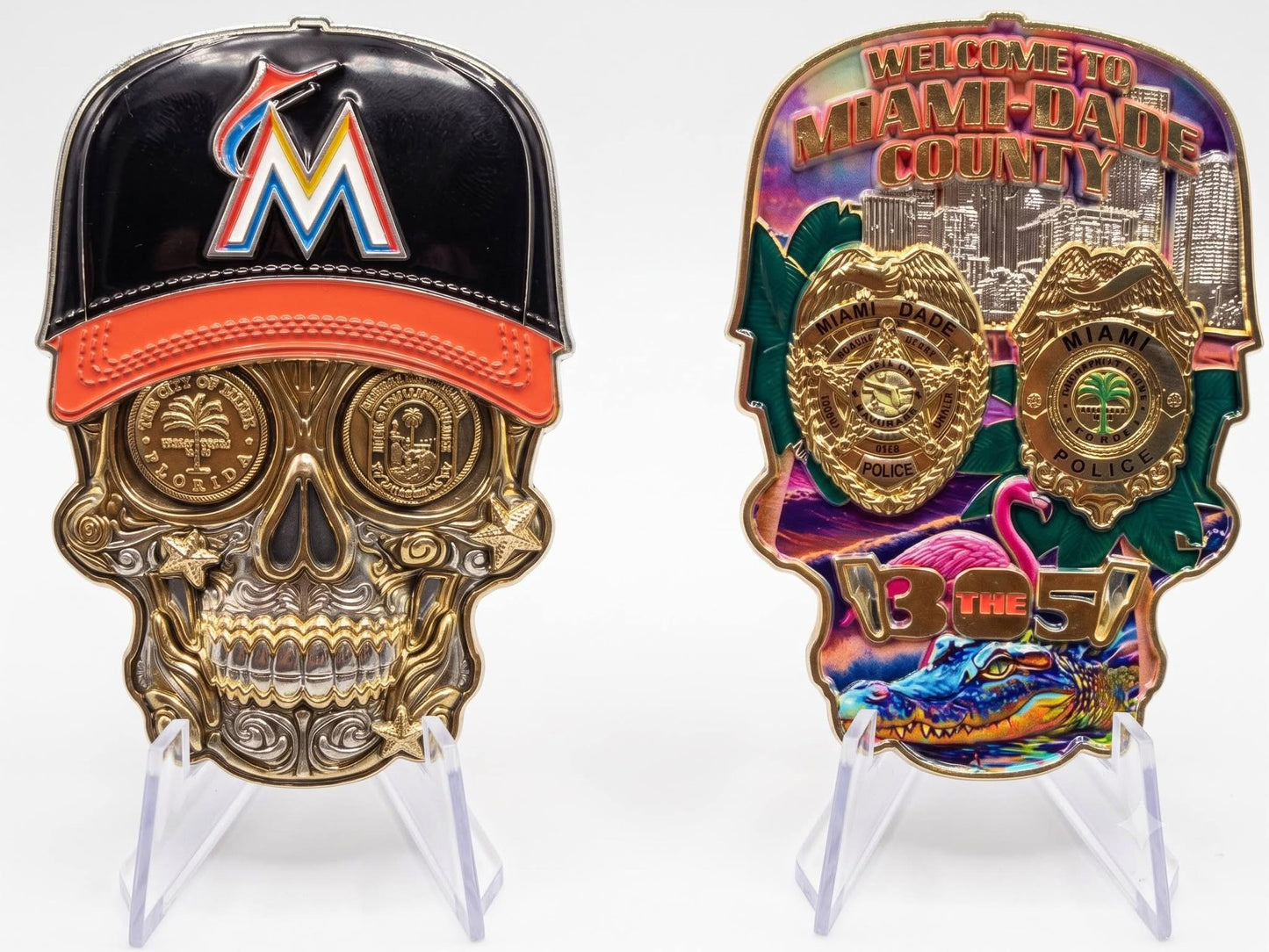 Miami Dade Sheriff’s Office & Miami PD Marlins Skull set of 6