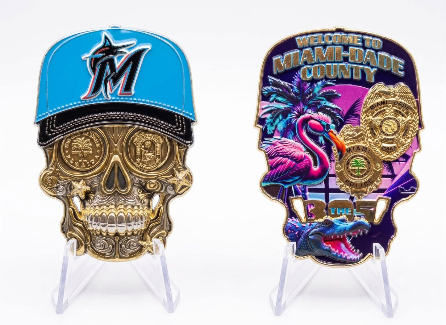 Miami Dade Sheriff’s Office & Miami PD Marlins Skull set of 6