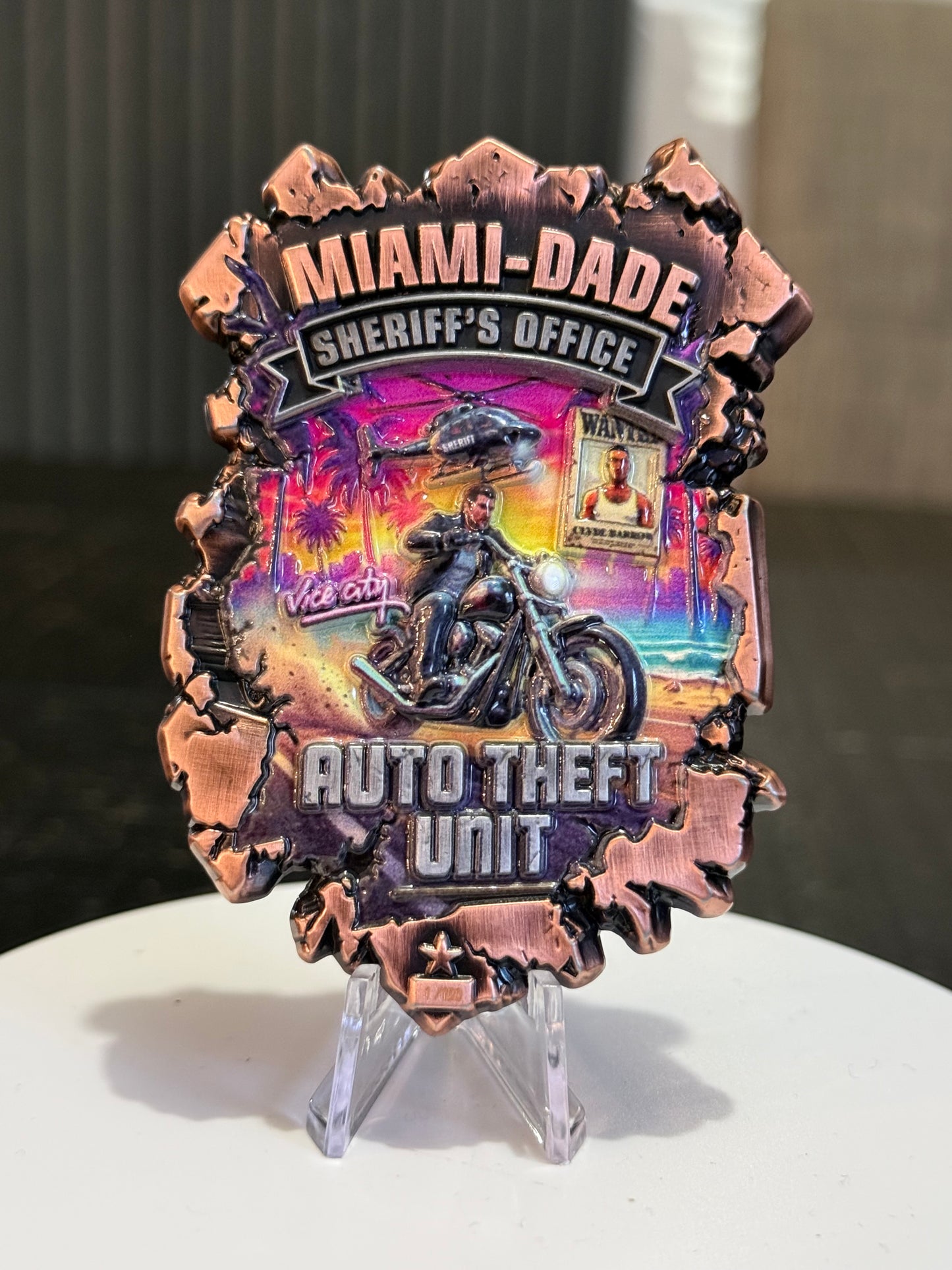 MDSO Kendall District Auto Theft Unit Vice City 3 coin Set serialized 1-150