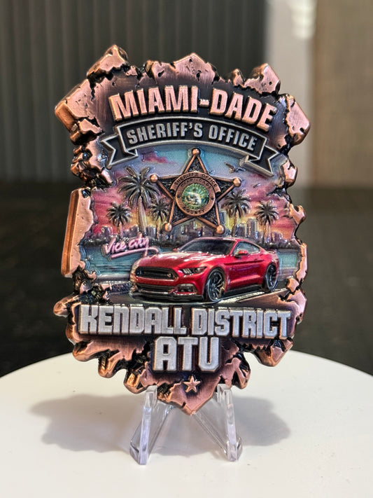 MDSO Kendall District Auto Theft Unit Vice City 3 coin Set serialized 1-150