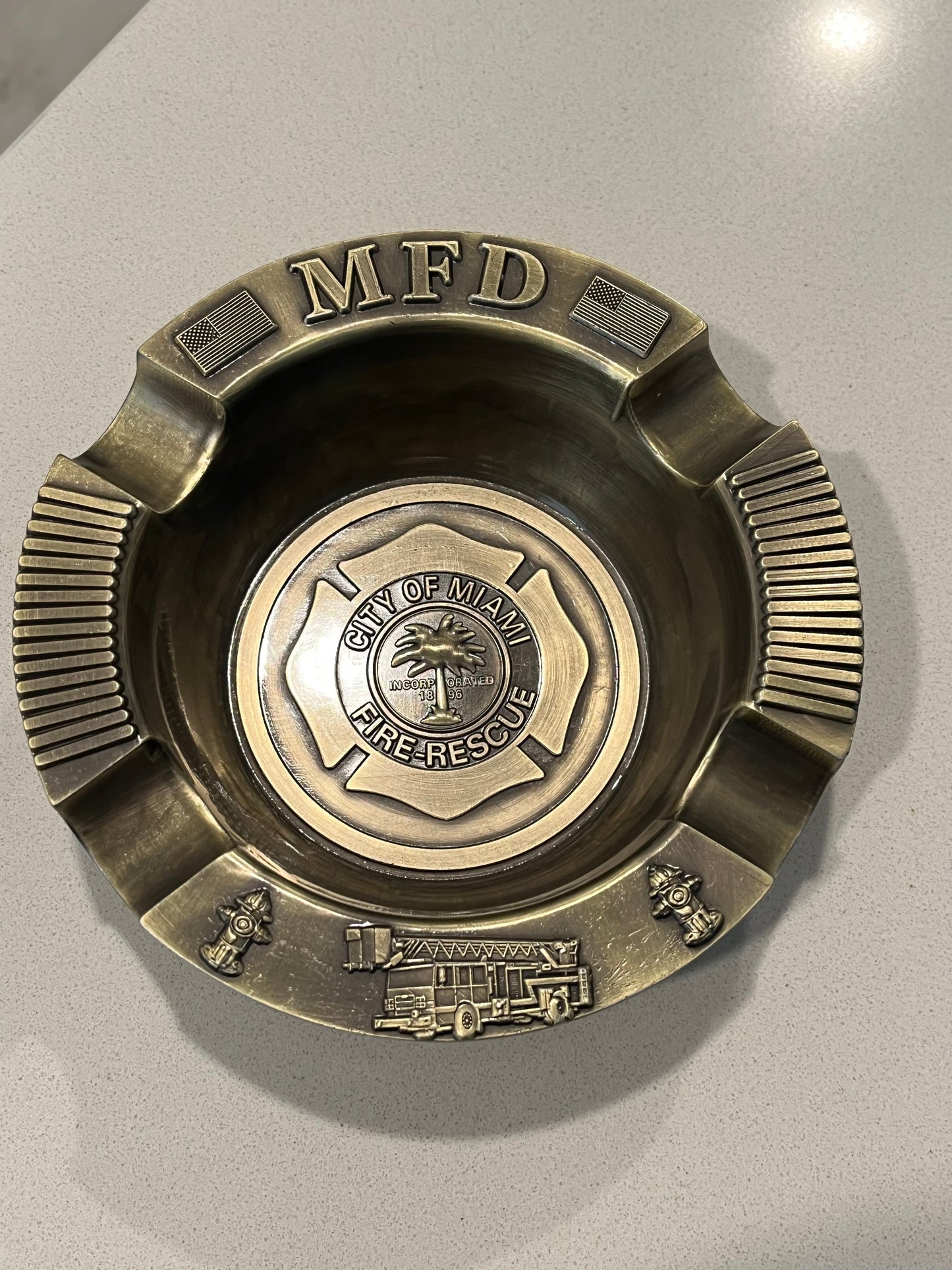 MFD Antique Gold Ashtray