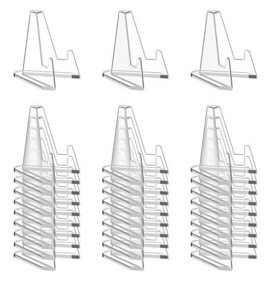 30 Pack Arcylic Card Display Stands, Mini Clear Easel Stand Holder for Sports Graded Challenge Coin Trading Baseball Psa Football Card