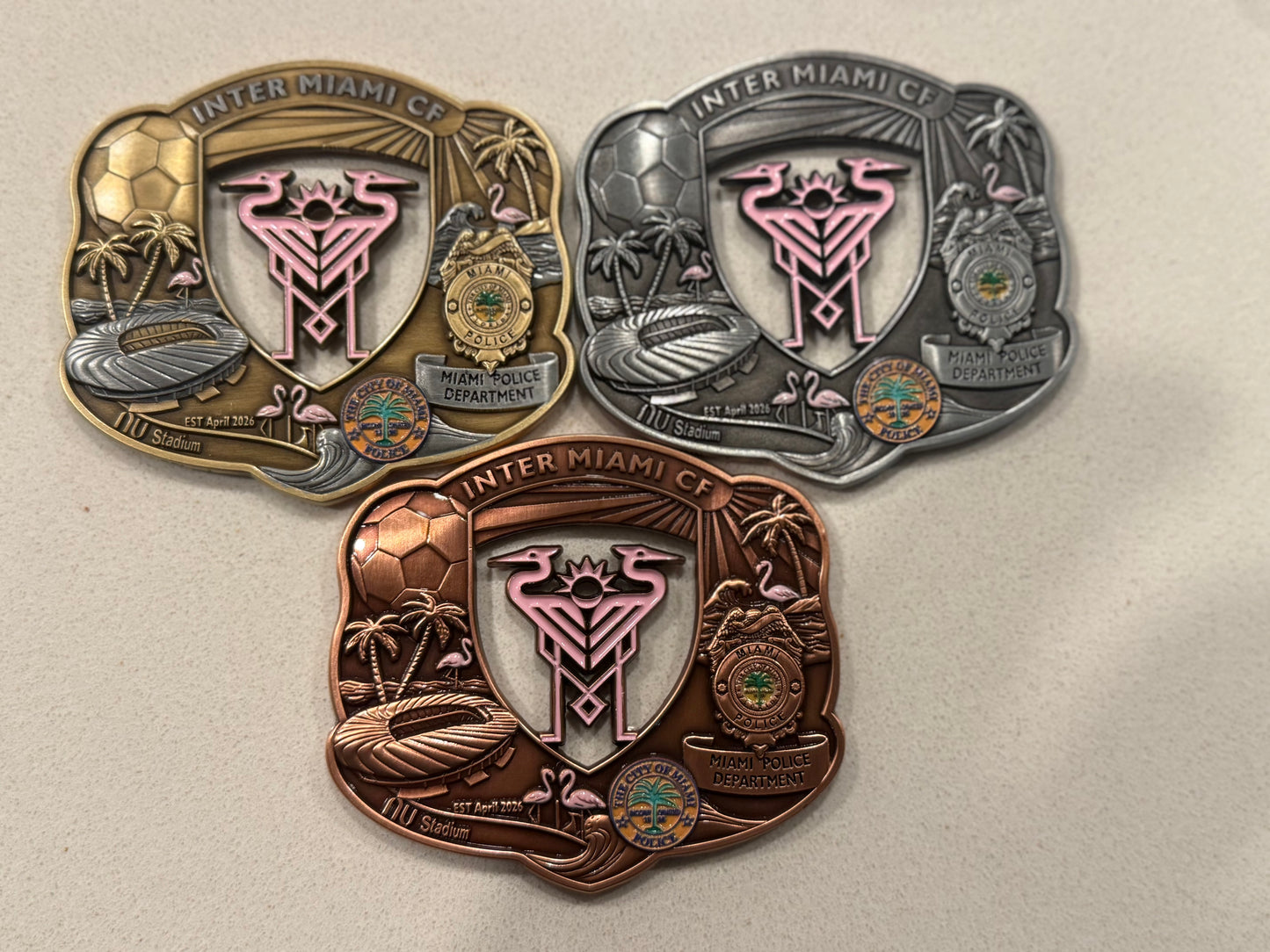 Antique Gold MDSO/ Miami Police Inter Miami Cf, NU stadium detail
