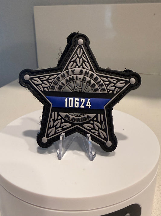 Miami Dade Sheriff’s Office Silver Velcro patch with Devin Jaramillo’s Badge number (all proceeds will be donated to Jaramillo Family)