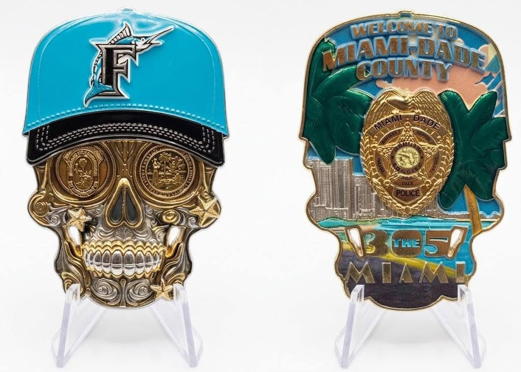 Miami Dade Sheriff’s Office & Miami PD Marlins Skull set of 6