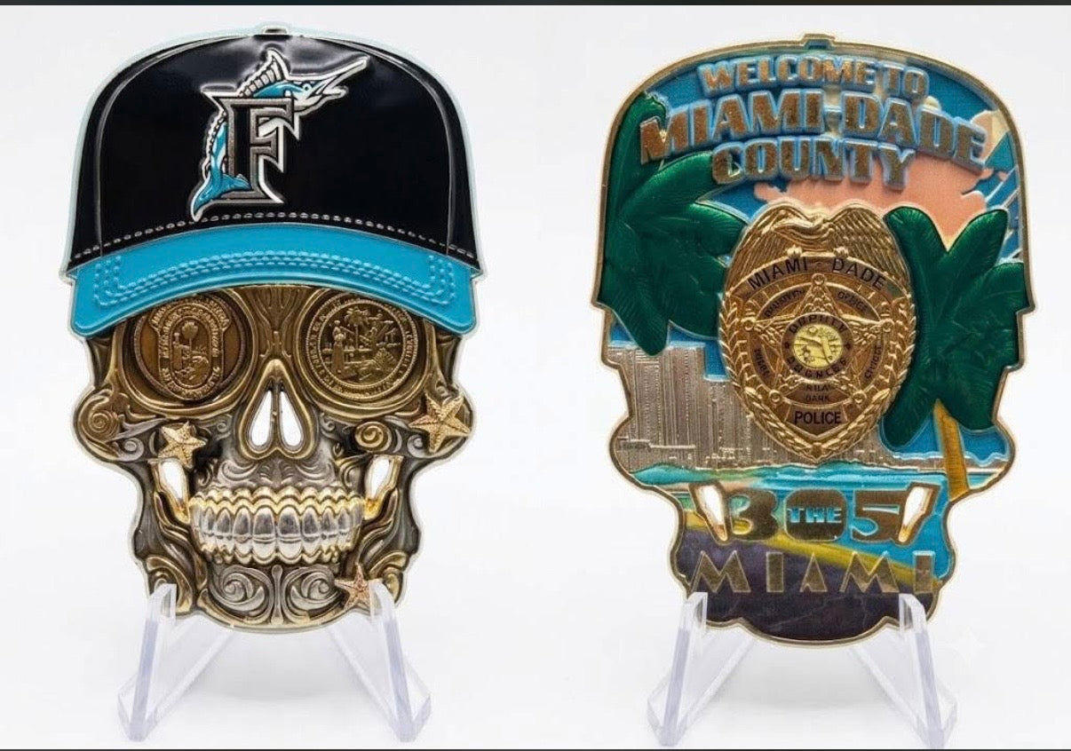 Miami Dade Sheriff’s Office & Miami PD Marlins Skull set of 6